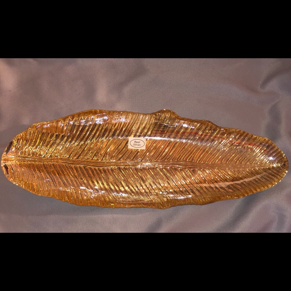ARDACam real silver and glass serving platter
